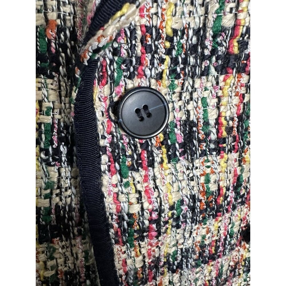 Talbots Jacket Blazer Size 16 Multicolor Tweed Trim Preppy Work Career - Picture 4 of 10